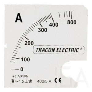 Tracon  Skálalap ACAM72-5 alapműszerhez, SCALE-AC72-250/5A Táblaműszer skálalap