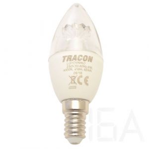 Tracon  LGYD6NWO Fényerő-szabályozható gyertya burájú LED fényforrás 6W E14 LED izzó