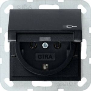 Gira Gira Dugaszolóaljzat GYV System 55 fekete matt, 0454005 Süllyesztett kapcsoló