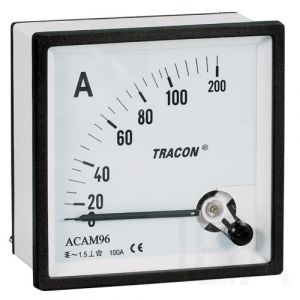 Tracon  Analóg váltakozó áramú ampermérő közvetlen méréshez, ACAM48-5 Közvetett váltakozó áramú árammérő 0