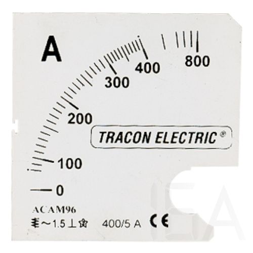Tracon  Skálalap ACAM72-5 alapműszerhez, SCALE-AC72-400/5A Táblaműszer skálalap 0