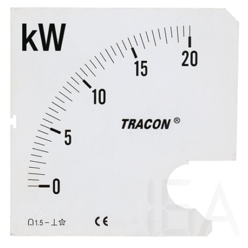 Tracon  Skálalap W72-400V/4 műszerhez, SCALE-W72/4-100 Táblaműszer skálalap 0