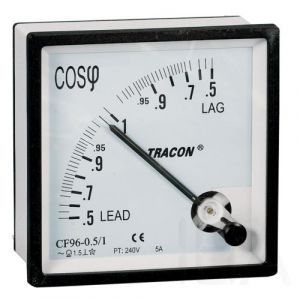 Tracon  Teljesítménytényező mérő, háromfázisú, CF72-0,5/3 Teljesítménytényező (cos) mérő
