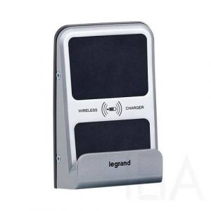 Legrand LEGRAND indukciós töltő + USB töltőaljzat, indukciós töltőáram: 1 A, USB töltőáram: 2,4 A, IP66/IK08, 077599 Bútorba süllyeszthető indukciós töltő
