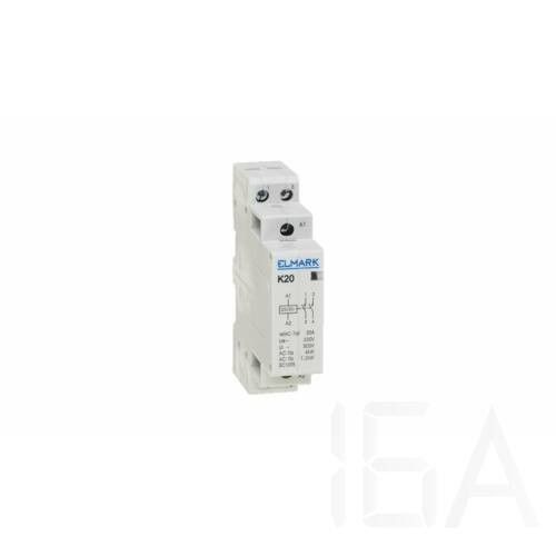Elmark Moduláris kontaktor K20 100A 230V 1NO+1NC, 23083 Moduláris mágneskapcsoló 0