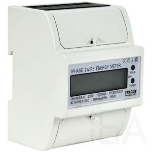 Tracon  LCD kijelzésű fogyasztásmérő, közvetlen, 1 fázisú, 4 modul, TVOF14 Elektronikus fogyasztásmérő