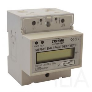 Tracon   TVO-F1-WT LCD kijelzésű 1 fázisú átfűzős fogyasztásmérő, közvetlen Elektronikus fogyasztásmérő