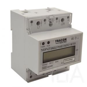 Tracon   TVO-F1-CT LCD kijelzésű egyfázisú áramváltós fogyasztásmérő Elektronikus fogyasztásmérő 0