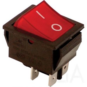 Tracon  Készülékkapcs., BE-KI, 2-pólus, piros, 0-I felirat, világító, TES-42 Készülékkapcsoló 0