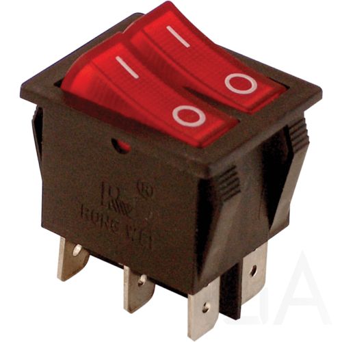 Tracon  Készülékkapcsoló, BE-KI, 2-áramkör, piros, 0-I felirattal, TES-43 Készülékkapcsoló 0