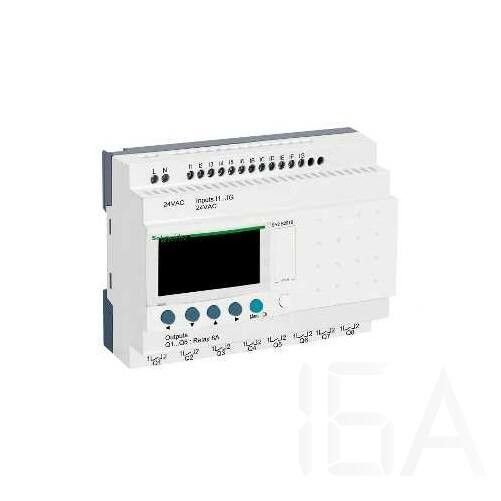 Schneider  Kompakt okosrelé Zelio Logic - 20 I O - 24 V AC - óra - kijelző, SR2B201B Ipari kommunikáció, automatizálási platformok 0