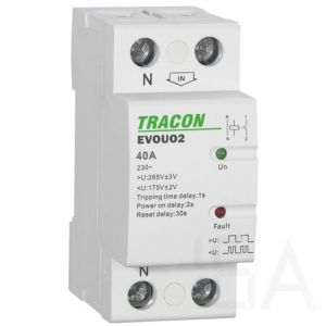 Tracon  Aut. visszakapcsoló fesz. növekedési/csökkenési relé, EVOUO2 Feszültségfigyelő relé