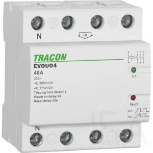 Tracon  Aut. visszakapcsoló fesz. növekedési/csökkenési relé, EVOUO4 Feszültségfigyelő relé