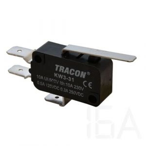 Tracon  Helyzetkapcsoló, mikro, rugószáras, KW3-31 Végálláskapcsoló