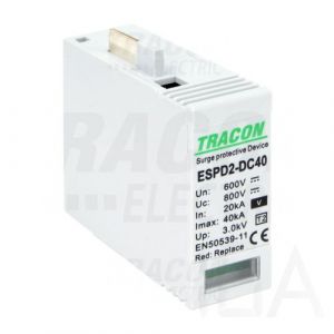 Tracon  túlfeszültség levezető betét, T2 DC típusú V, 600V, ESPD2-DC40-600V Túlfeszültség levezető