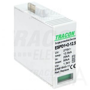 Tracon  túlfeszültség levezető betét, T1+T2 AC típusú, 12.5 M, ESPD1+2-12.5M Túlfeszültség levezető