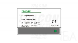Tracon  túlfeszültség levezető, T1+T2 DC típusú, egybeépített, ESPD1+2-DC50-1000 Túlfeszültség levezető 1