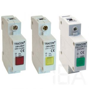 Tracon  Sorolható ledes jelzőlámpa, sárga, C60-LAM-S-L Sínre szerelhető moduláris készülékek