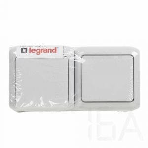 Legrand  Forix IP44 fk 1P kapcsoló + 2P+F csatlakozóaljzat, csapófedéllel, gyv, szürke, 782391 Legrand FORIX kapcsoló