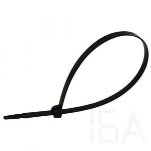 Tracon  kábelkötegelő, UV-álló, fémnyelves, fekete, TU186 UV-álló fémnyelves kábelkötegelő