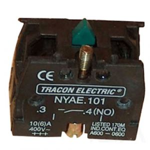 Tracon  Érintkező-egység fémalapra szerelt nyomógombokhoz, NYAE101 Működtető- és jelzőkészülék kiegészítő