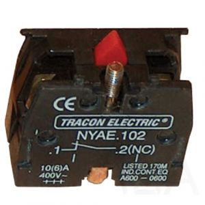 Tracon  Érintkező-egység fémalapra szerelt nyomógombokhoz, NYAE102 Működtető- és jelzőkészülék kiegészítő