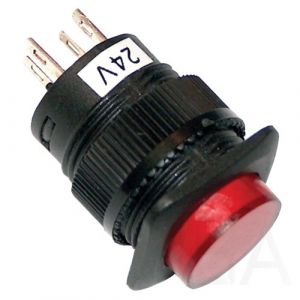 Tracon  Mini jelzőlámpás nyomókapcsoló, piros, MNK-002R Mini jelzőlámpás nyomógomb