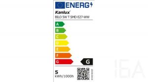 Kanlux BILO 5W T SMD E27-WW 420lm meleg fényű led izzó, 23043 E27 LED izzó 1