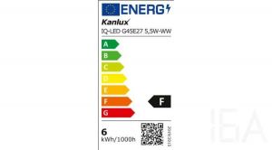 Kanlux IQ-LED G45E27 5,5-WW 470lm meleg fényű E27 kisgömb led izzó, 27303 E27 LED izzó 1