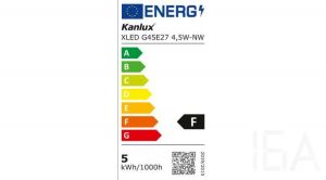 Kanlux XLED G45 E27 4,5W természetes fényű filament LED izzó, 29631 E27 LED izzó 1
