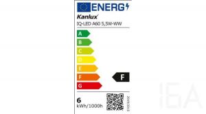 Kanlux IQ-LED A60 5,5W-WW 470lm meleg fényű E27 normál led izzó, 27270 E27 LED izzó 1