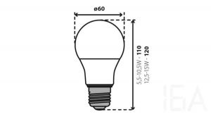 Kanlux IQ-LED A60 5,5W-WW 470lm meleg fényű E27 normál led izzó, 27270 E27 LED izzó 2