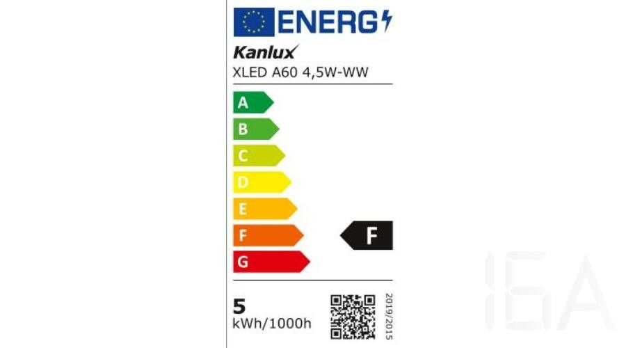 Kanlux XLED A60 E27 4,5W-WW 470lm meleg fényű led izzó, 29600 E27 LED izzó 1