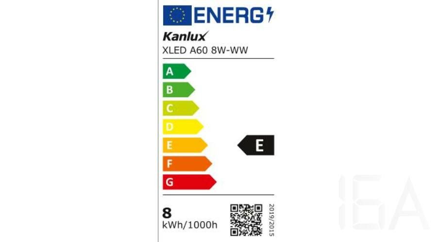 Kanlux XLED A60 E27 8W-WW 1055lm meleg fényű led izzó, 29604 E27 LED izzó 1