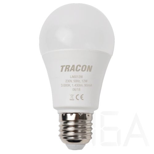 Tracon  Gömb burájú LED fényforrás, LA6012W E27 LED izzó 0