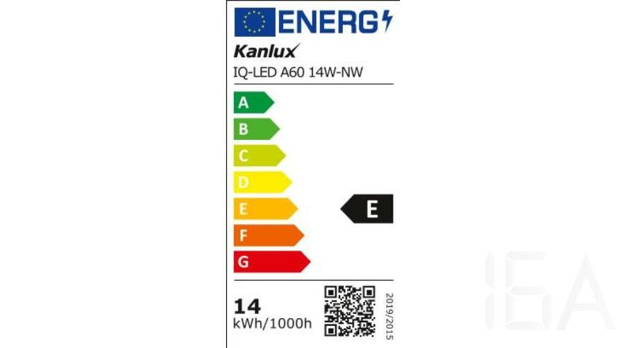 Kanlux IQ-LED A60 14W-NW 1580lm természetes fényű E27 normál led izzó, 27280 E27 LED izzó 1