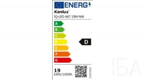 Kanlux IQ-LED A67 19W-NW E27 led izzó, fehér fényű, 27316 E27 LED izzó 1