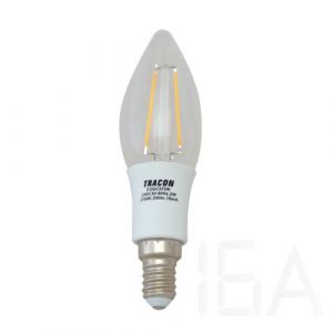 Tracon  COGC372W COG LED gyertya fényforrás, átlátszó 2W E14 LED izzó
