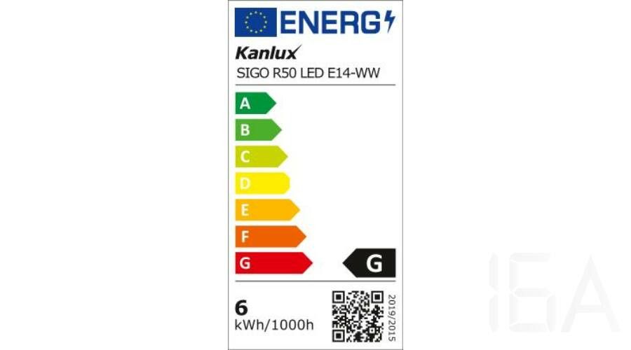 Kanlux SIGO R50 LED E14-WW 480lm meleg fényű 6W led izzó, 22735 E14 LED izzó 1
