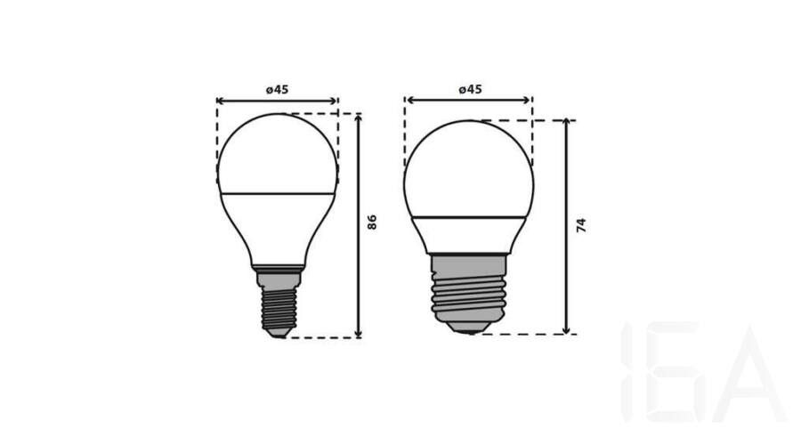 Kanlux IQ-LED G45E14 5,5-NW 490lm természetes fényű E14 kisgömb led izzó, 27301 E14 LED izzó 2