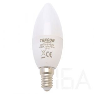 Tracon  Gyertya burájú LED fényforrás, tejüveg, LGY8W E14 LED izzó