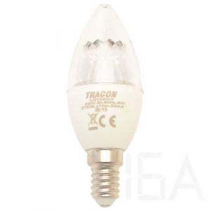 Tracon  LGYD6WO Fényerő-szabályozható gyertya burájú LED fényforrás 6W E14 LED izzó