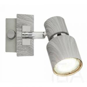 Rábalux  6125 Merkur, 1-es, divatos szürketölgy mintás szpot lámpa kapcsolóval Fali lámpa