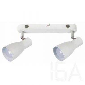 Rábalux  6027 Ebony, 2-es fehér szpot lámpa fém burával és 2 kapcsolóval Fali lámpa