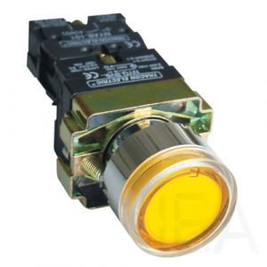 Tracon  Tok. világító nyomógomb, fémalap, sárga, glim, izzó nélkül, NYGBW33ST Világító nyomógomb (Ba9s) 0