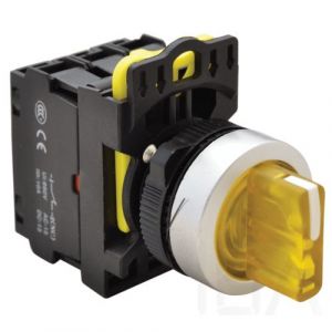 Tracon  Világítókaros kapcsoló, sárga, LED, háromállású, NYK3-SL31Y Világító választókapcsoló