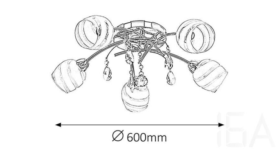 Rábalux  2622 Melissa, modern mennyezeti lámpa üveg kristálydekorációval Mennyezeti lámpa 5