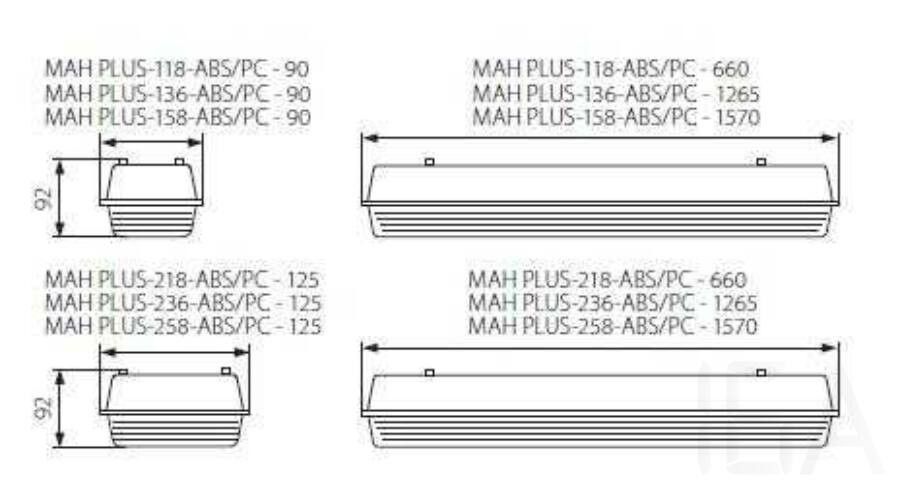 Kanlux MAH PLUS-236-ABS/PC T8 fénycsöves lámpatest, 18521 Garázs, pince világítás 1
