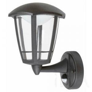 Rábalux  7849 Sorrento kültéri fali lámpa, mozgásérzékelős, matt fekete, LED Kültéri fali lámpa