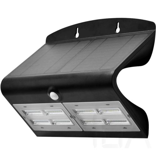 Tracon  Napelemes LED fali világítótest mozgásérzékelővel, fekete, LSLBB7W Kültéri napelemes lámpa 0